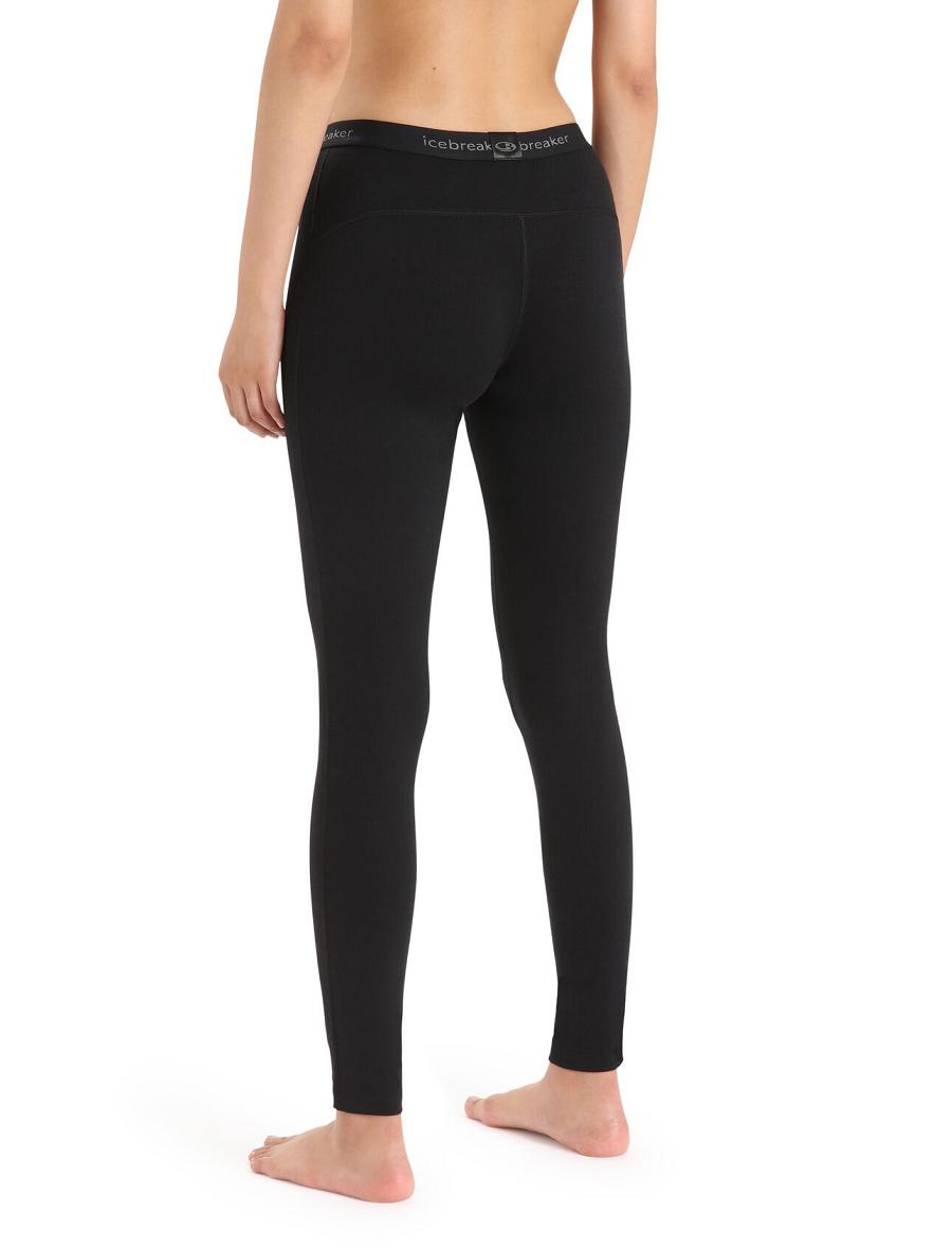 Black Women's Icebreaker Merino 200 Oasis Thermal Leggings | USA 1551NWYB